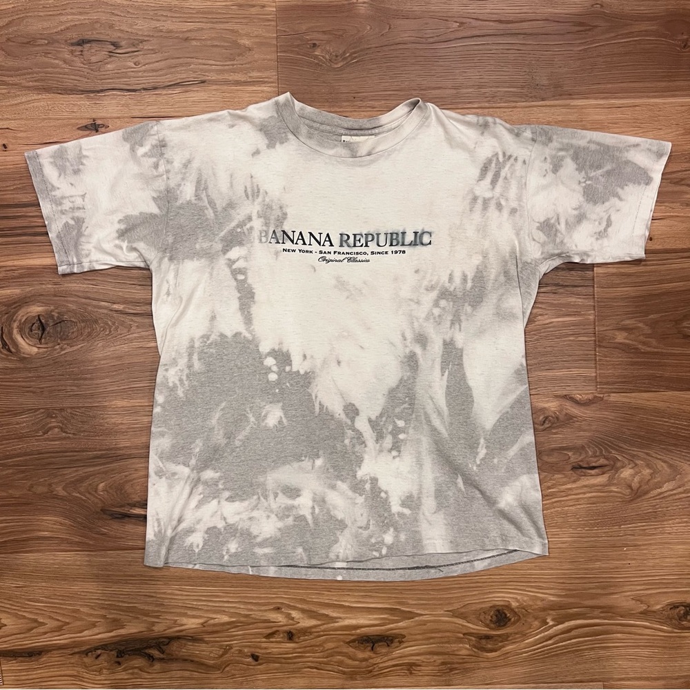 Vintage Banana Republic Large Gray Tie Dye T Shirt